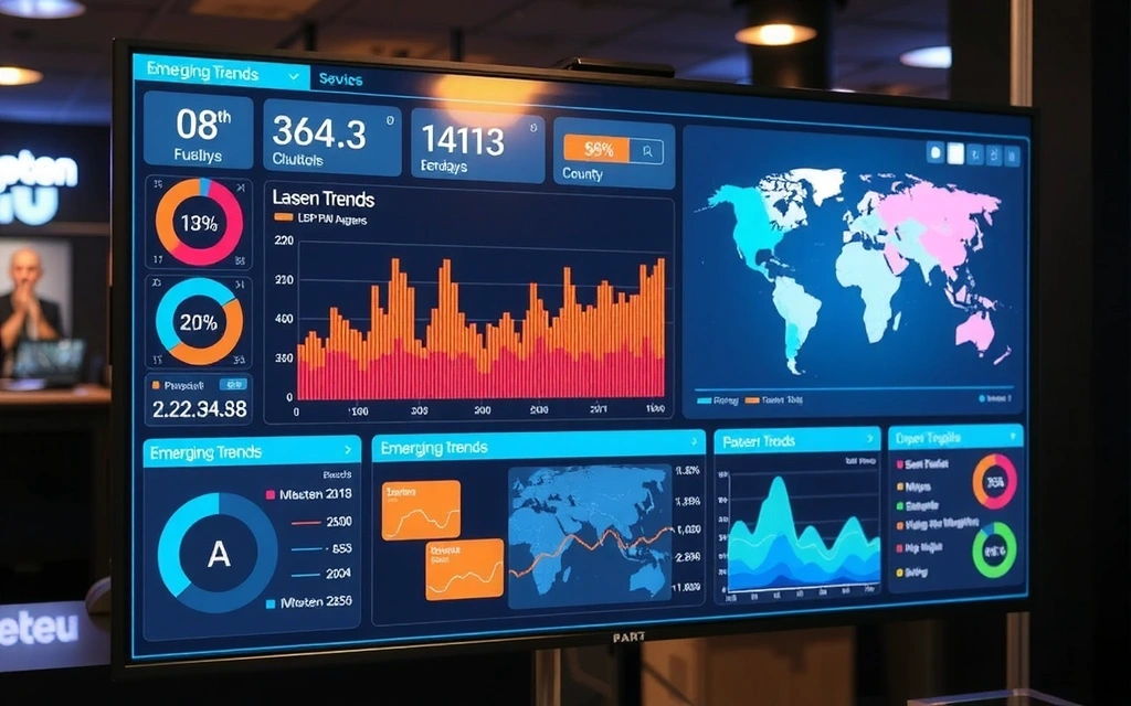 Futuristic digital marketing trends visualization