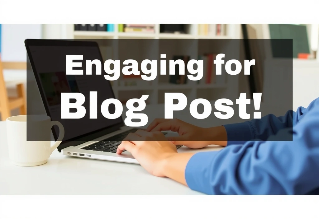 Person writing a blog post on a laptop