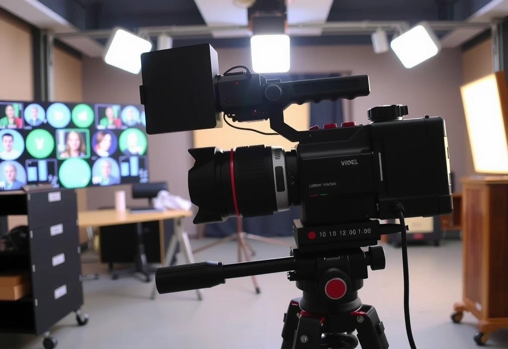 Video camera filming a scene for content marketing