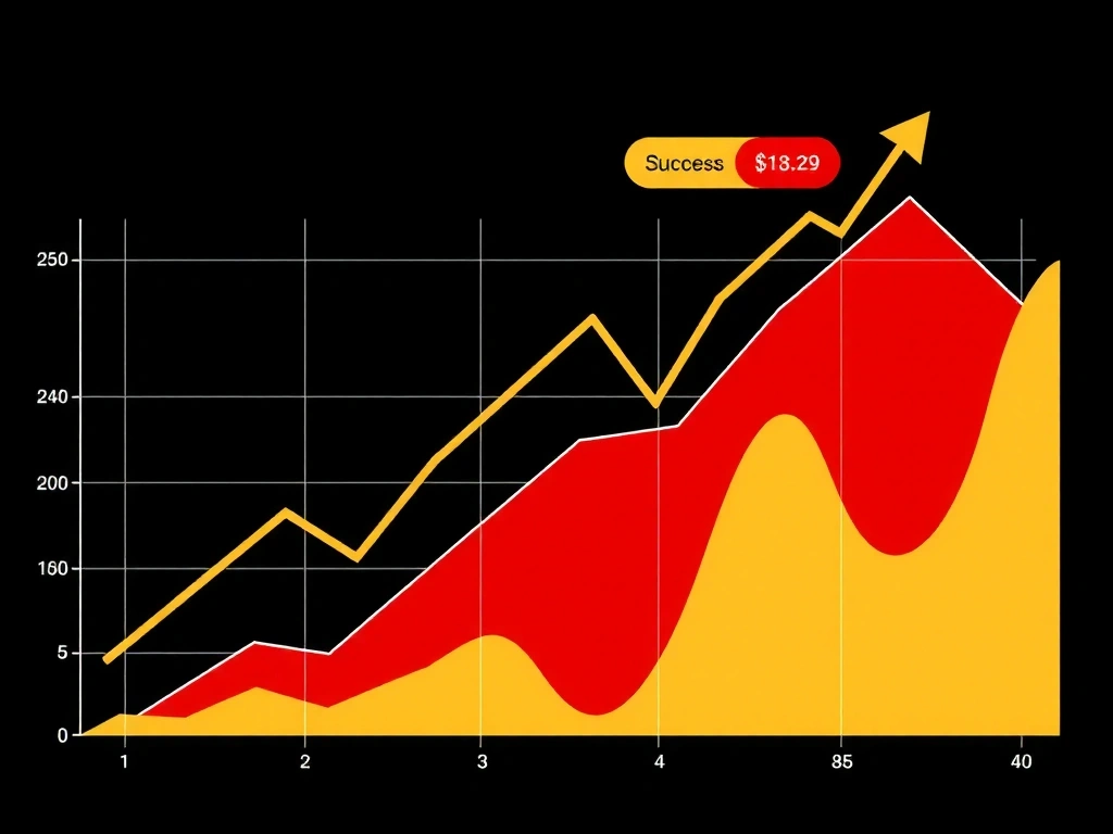Dynamic chart showing increasing business growth with upward trends
